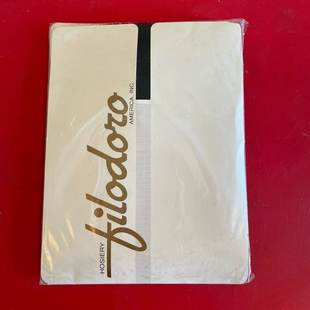Filodoro‎ Black Fishnet Vintage Size 1/2 Nero Made In Italy Pantyhose